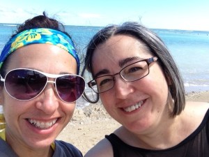 At the beach, in case you didn't notice.