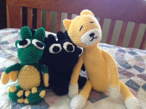 Crochetin' it up! Sweet stuffed animals I made my kids for Valentine's Day.
