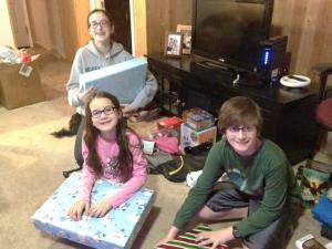 The heavenly day when they received their very own laptops--a combined Christmas gift from grandparents and parents and worth every penny!