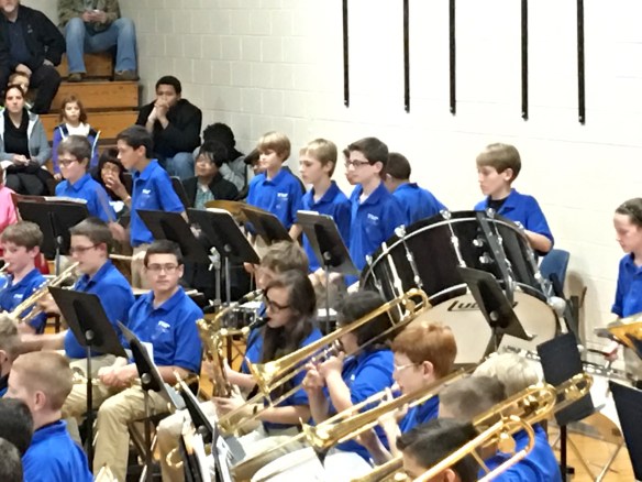 It's the requisite holiday concert band picture. I barely recognize my own boy in that sea of blue and khaki!